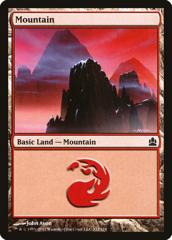 Mountain (312) [Commander 2011] Magic: The Gathering