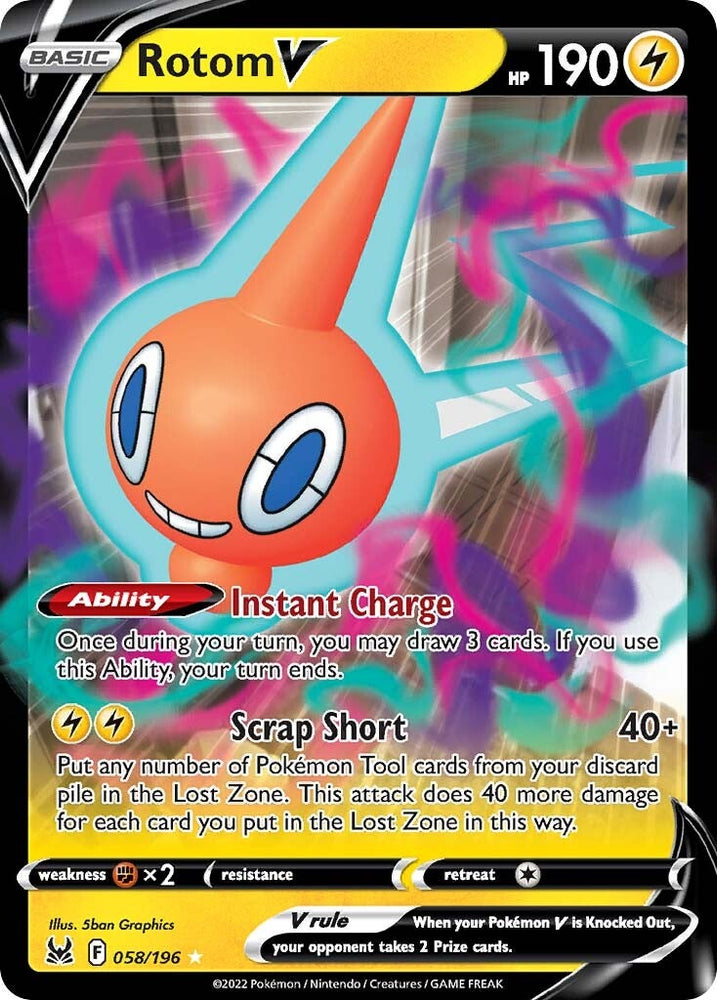 Rotom V (058/196) [Sword & Shield: Lost Origin] Pokémon