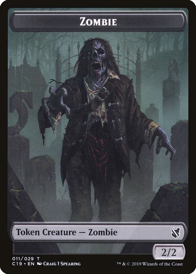 Zombie Token (011/029) [Commander 2019 Tokens] Magic: The Gathering