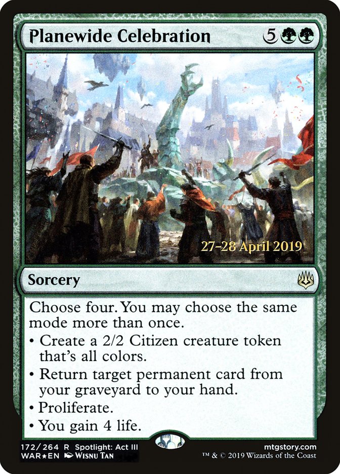 Planewide Celebration [War of the Spark Prerelease Promos] Magic: The Gathering