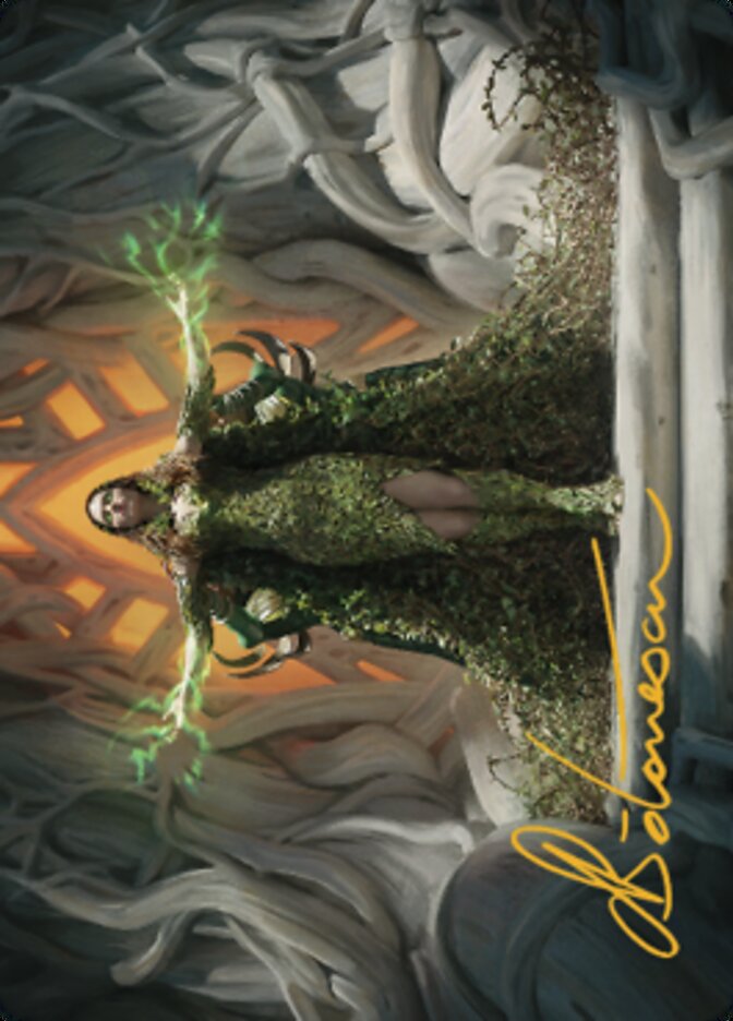 Titania, Voice of Gaea Art Card (Gold-Stamped Signature) [The Brothers' War Art Series] Magic: The Gathering
