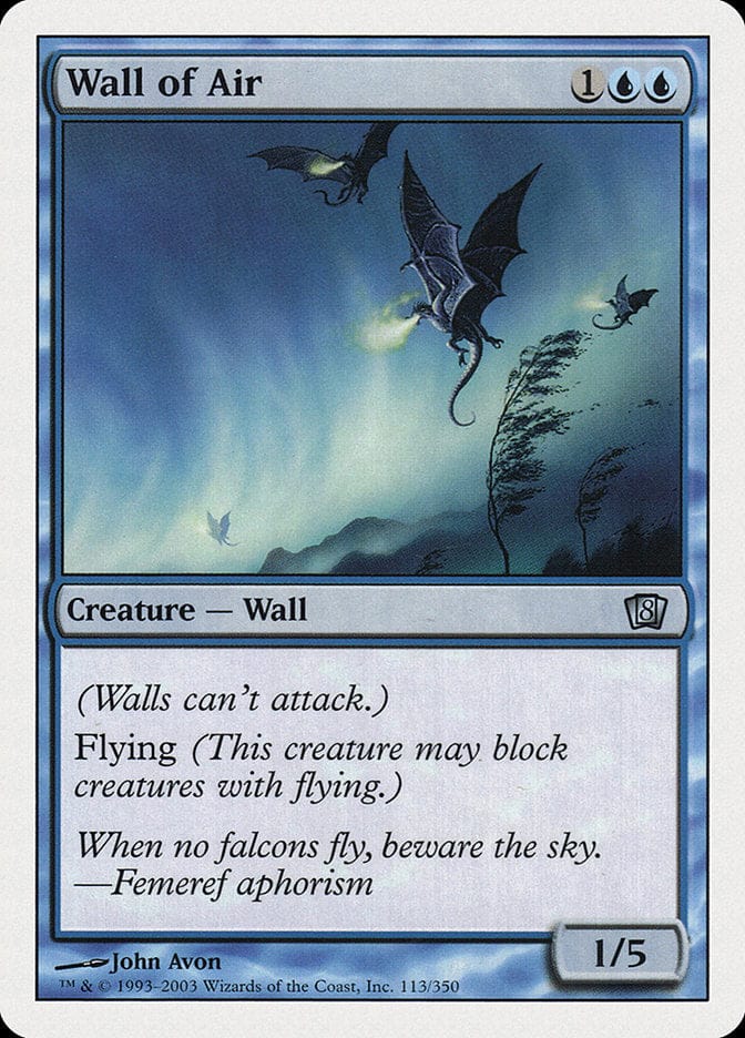 Wall of Air [Eighth Edition] Magic: The Gathering
