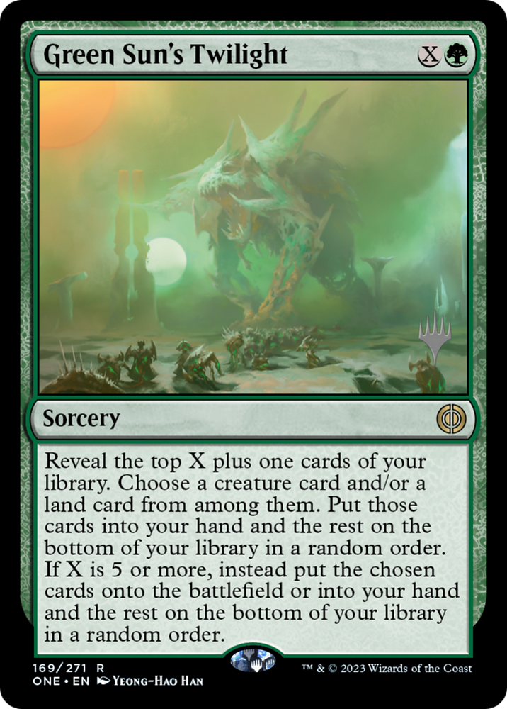 Green Sun's Twilight (Promo Pack) [Phyrexia: All Will Be One Promos] Magic: The Gathering
