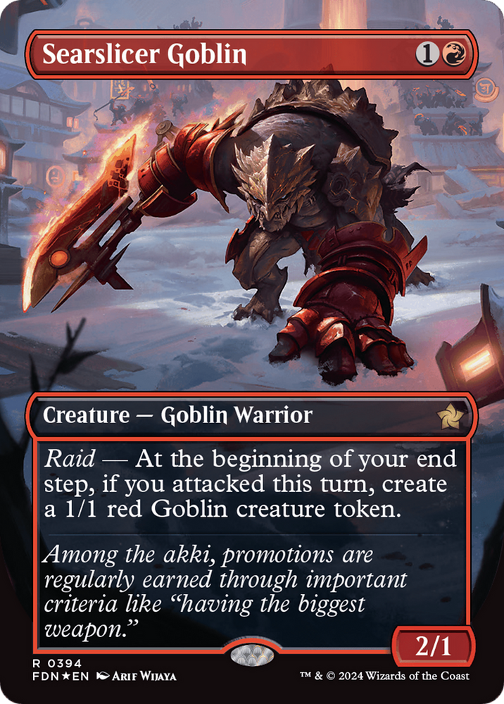 Searslicer Goblin (Borderless) (Mana Foil) [Foundations] Magic: The Gathering
