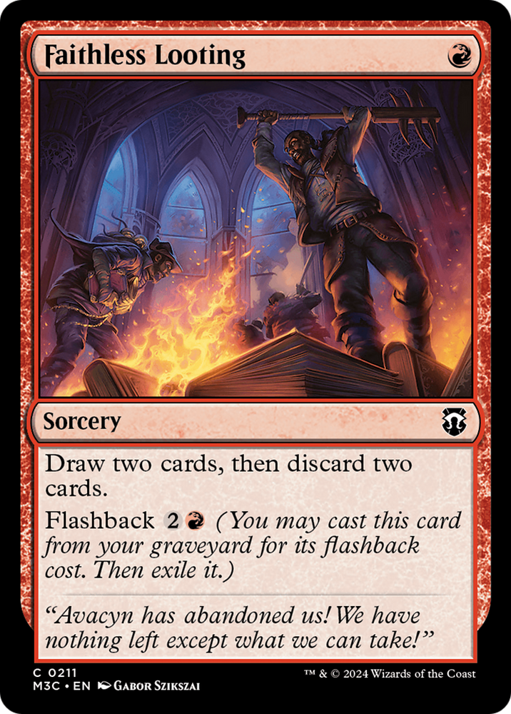 Faithless Looting (Ripple Foil) [Modern Horizons 3 Commander] Magic: The Gathering