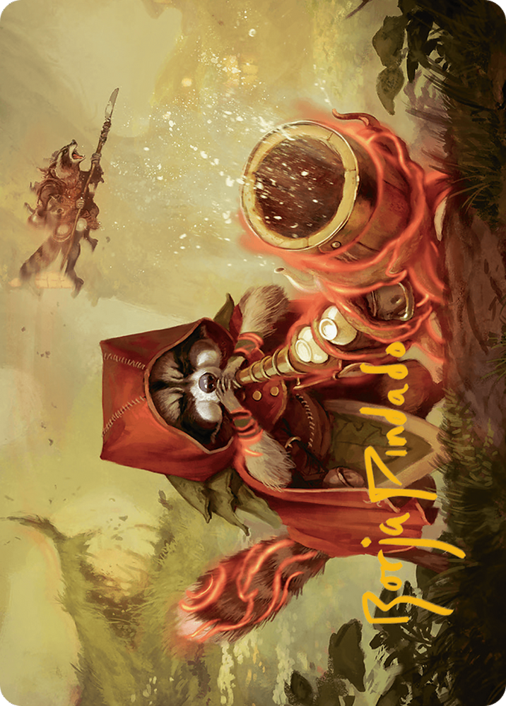 Raccoon Rallier Art Card (Gold-Stamped Signature) [Bloomburrow Art Series] Magic: The Gathering
