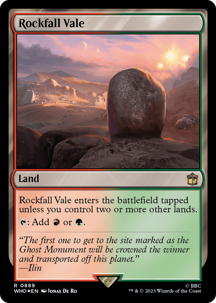 Rockfall Vale (Surge Foil) [Doctor Who] Magic: The Gathering