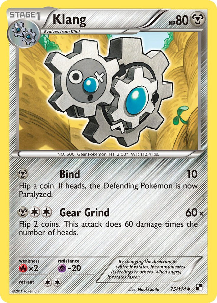 Klang (75/114) (Cracked Ice Holo) (Blister Exclusive) [Black & White: Base Set] Pokémon