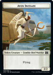 Boar // Aven Initiate Double-Sided Token [Double Masters 2022 Tokens] Magic: The Gathering
