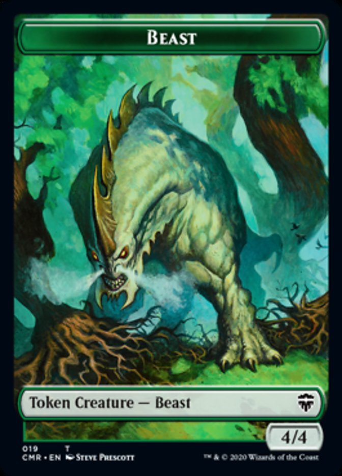 Beast (18) // Beast (19) Double-Sided Token [Commander Legends Tokens] Magic: The Gathering