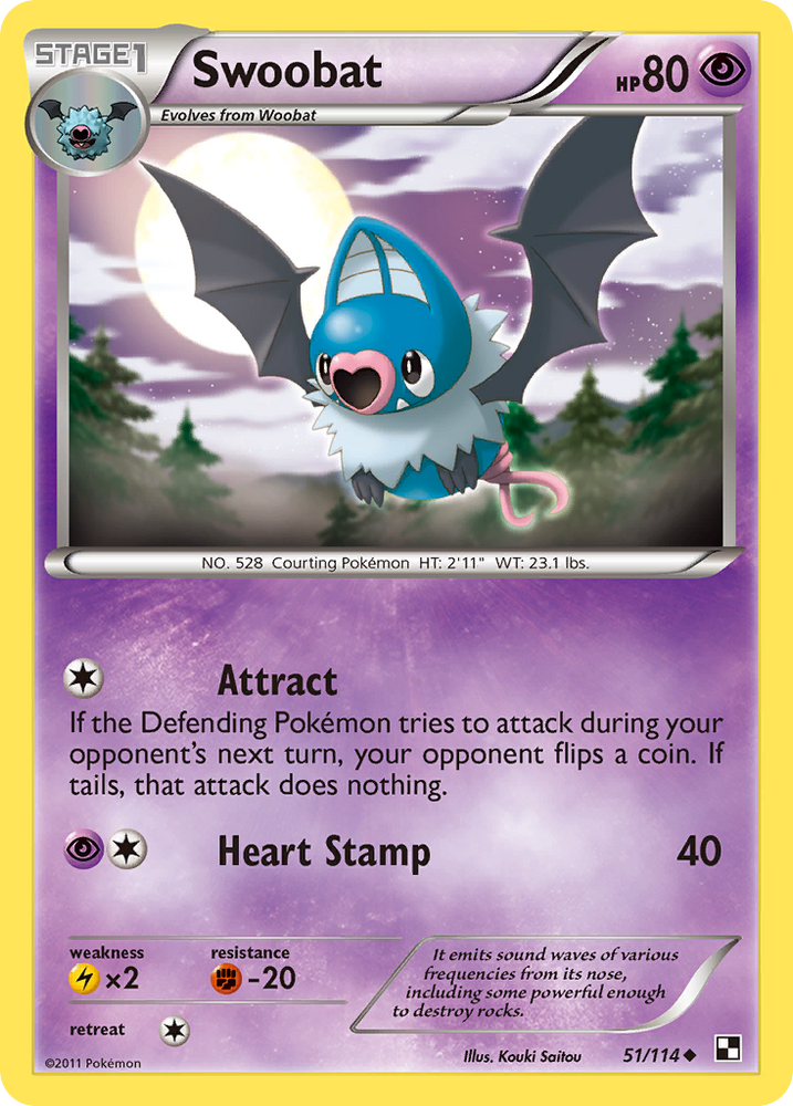 Swoobat (51/114) [Black & White: Base Set] Pokémon