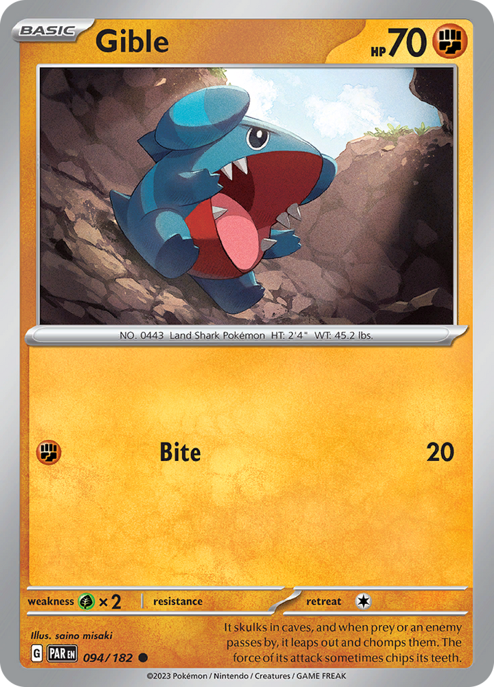 Gible (094/182) [Scarlet & Violet: Paradox Rift] Pokémon