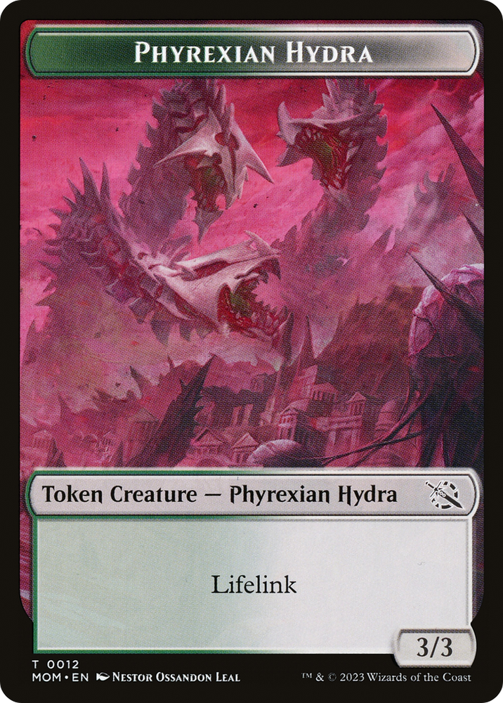 Warrior // Phyrexian Hydra (0012) Double-Sided Token [March of the Machine Tokens] Magic: The Gathering