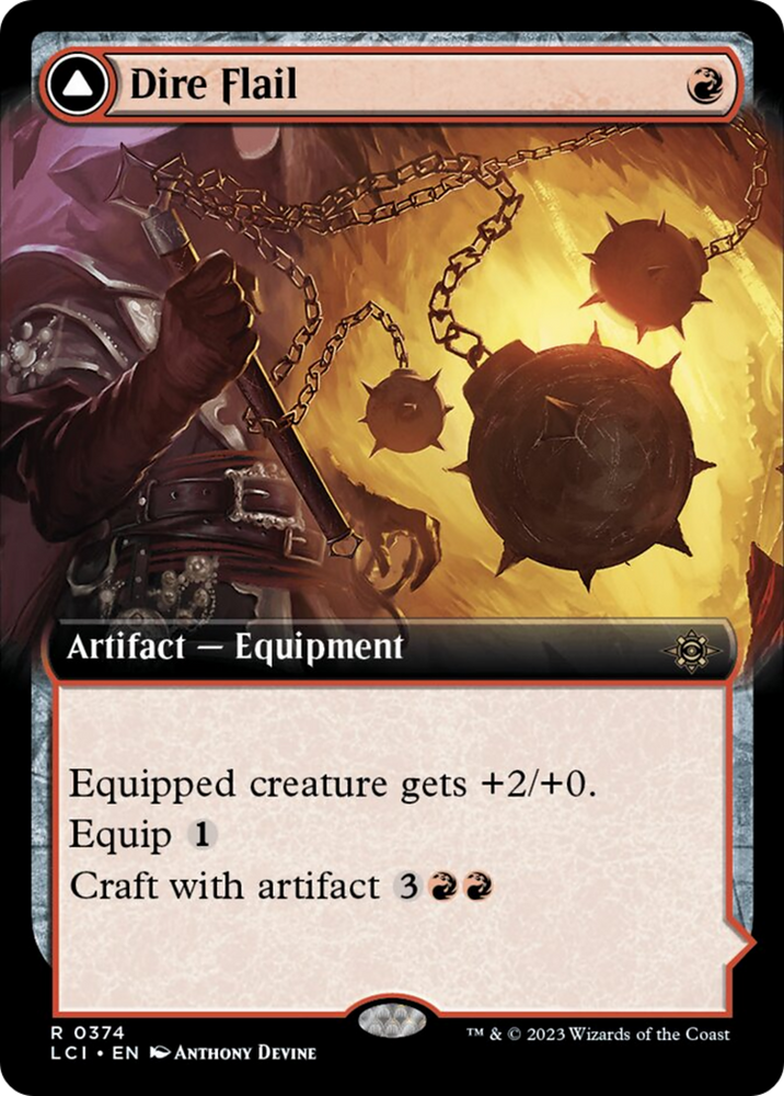 Dire Flail (Extended Art) [The Lost Caverns of Ixalan] Magic: The Gathering