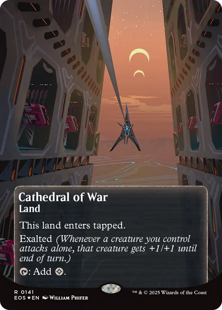 Cathedral of War (0141) (Borderless) (Galaxy Foil) [Edge of Eternities: Stellar Sights] Magic: The Gathering