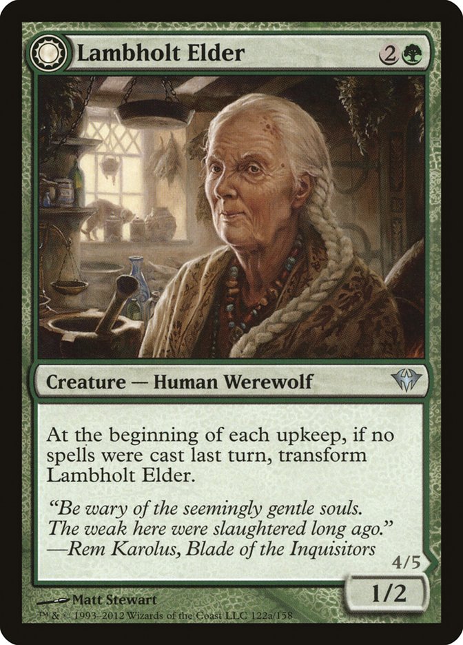 Lambholt Elder // Silverpelt Werewolf [Dark Ascension] Magic: The Gathering
