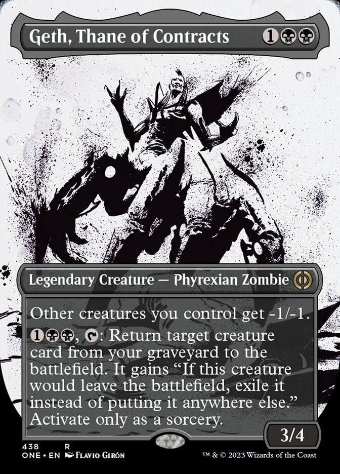 Geth, Thane of Contracts (Borderless Ichor Step-and-Compleat Foil) [Phyrexia: All Will Be One] Magic: The Gathering