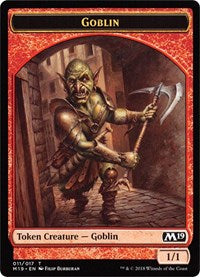 Goblin // Thopter Double-Sided Token (Game Night) [Core Set 2019 Tokens] Magic: The Gathering
