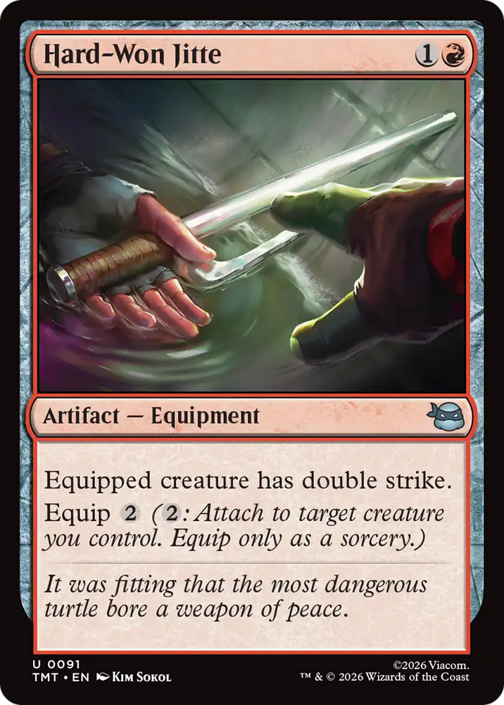 Hard-Won Jitte [Teenage Mutant Ninja Turtles] Magic: The Gathering