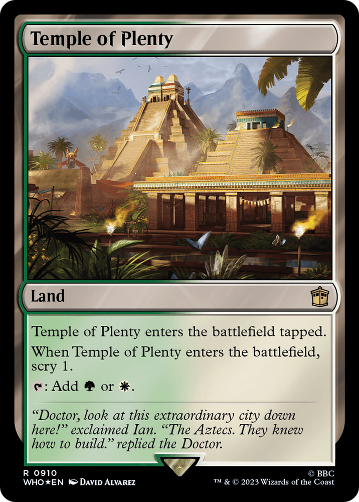 Temple of Plenty (Surge Foil) [Doctor Who] Magic: The Gathering