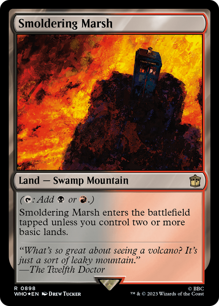 Smoldering Marsh (Surge Foil) [Doctor Who] Magic: The Gathering