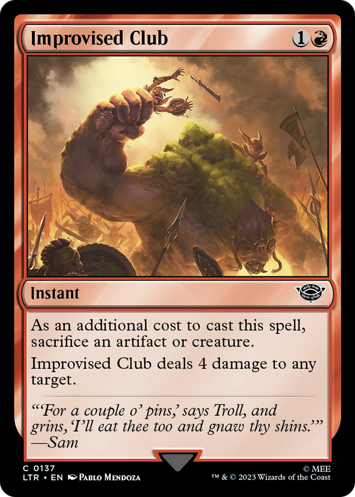 Improvised Club [The Lord of the Rings: Tales of Middle-Earth] Magic: The Gathering