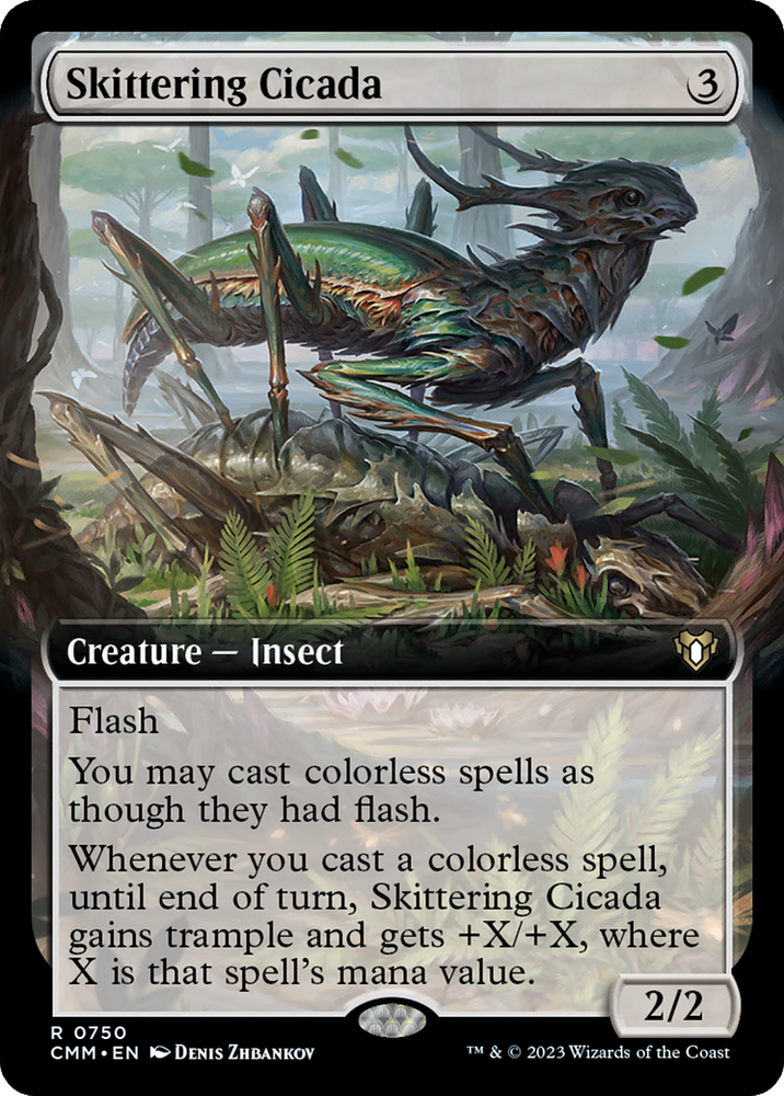 Skittering Cicada (Extended Art) [Commander Masters] Magic: The Gathering
