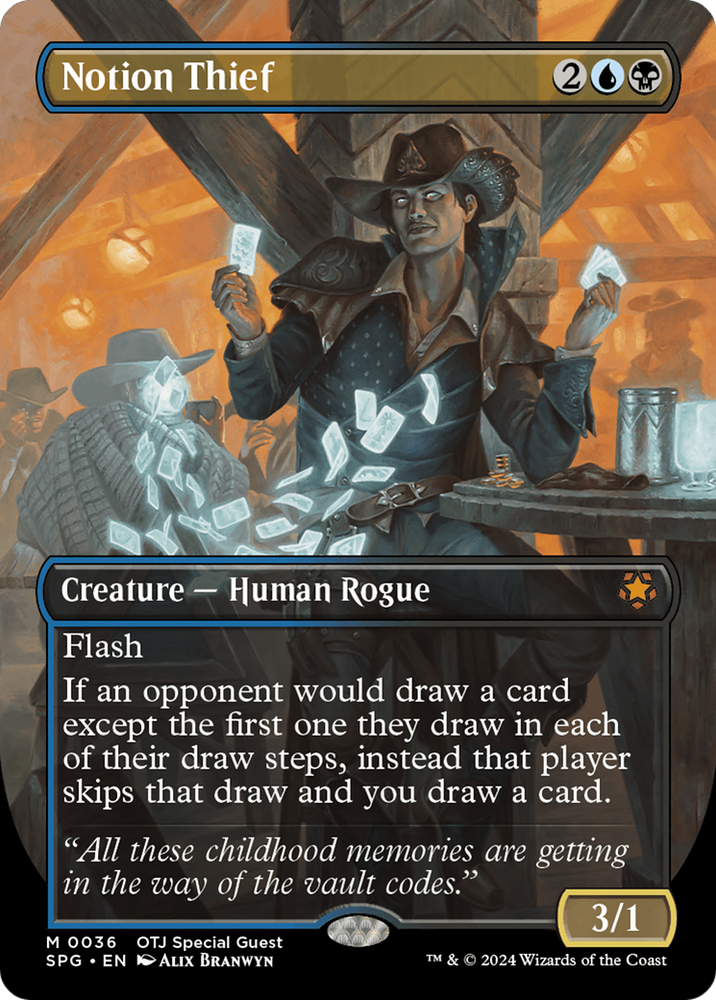 Notion Thief (Borderless) [Outlaws of Thunder Junction Special Guests] Magic: The Gathering