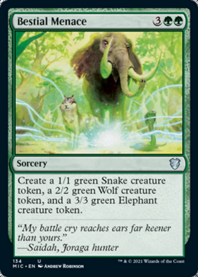 Bestial Menace [Innistrad: Midnight Hunt Commander] Magic: The Gathering