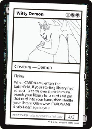 Witty Demon (2021 Edition) [Mystery Booster Playtest Cards] Magic: The Gathering