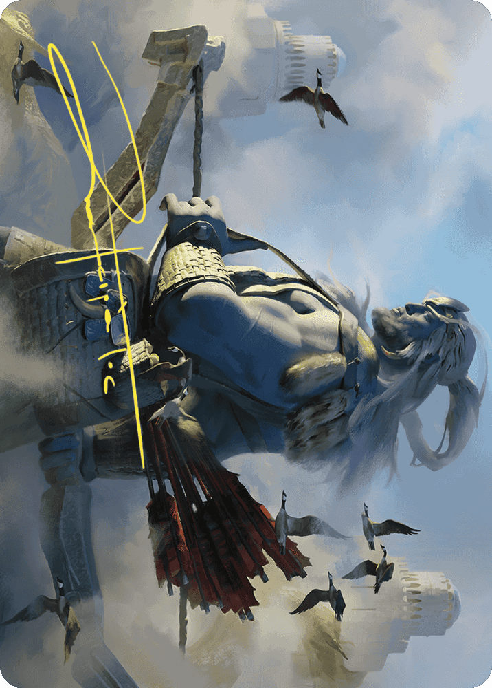Skybeast Tracker Art Card (Gold-Stamped Signature) [Wilds of Eldraine Art Series] Magic: The Gathering