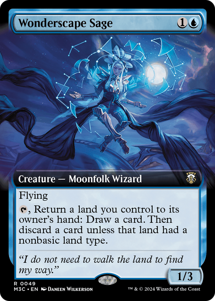 Wonderscape Sage (Extended Art) (Ripple Foil) [Modern Horizons 3 Commander] Magic: The Gathering