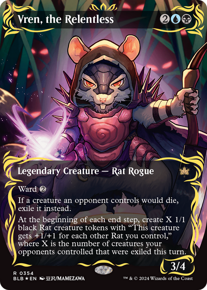 Vren, the Relentless (Borderless) (Raised Foil) [Bloomburrow] Magic: The Gathering