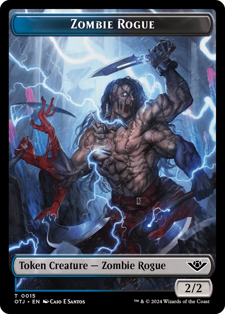 Treasure // Zombie Rogue Double-Sided Token [Outlaws of Thunder Junction Tokens] Magic: The Gathering