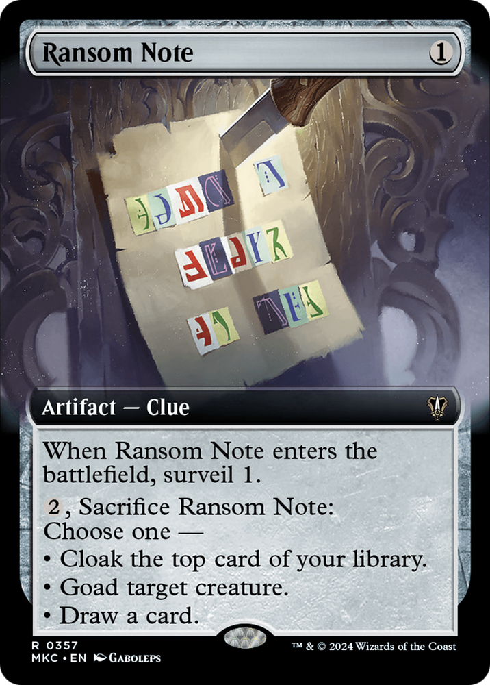 Ransom Note (0357) (Extended Art) [Murders at Karlov Manor Commander] Magic: The Gathering
