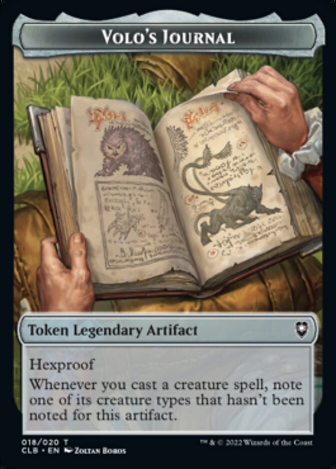 Volo's Journal Token [Commander Legends: Battle for Baldur's Gate Tokens] Magic: The Gathering