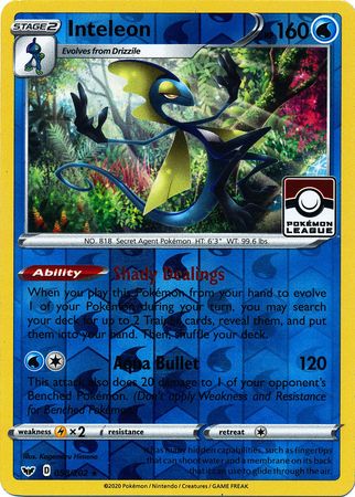 Inteleon (058/202) (League Promo) [Sword & Shield: Base Set] Pokémon