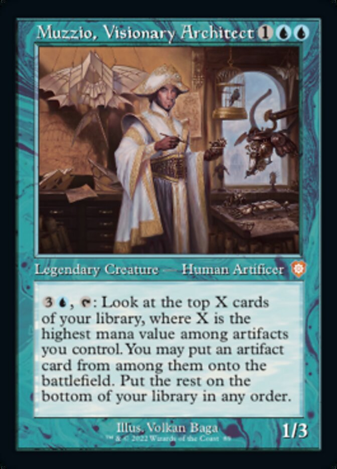 Muzzio, Visionary Architect (Retro) [The Brothers' War Commander] Magic: The Gathering
