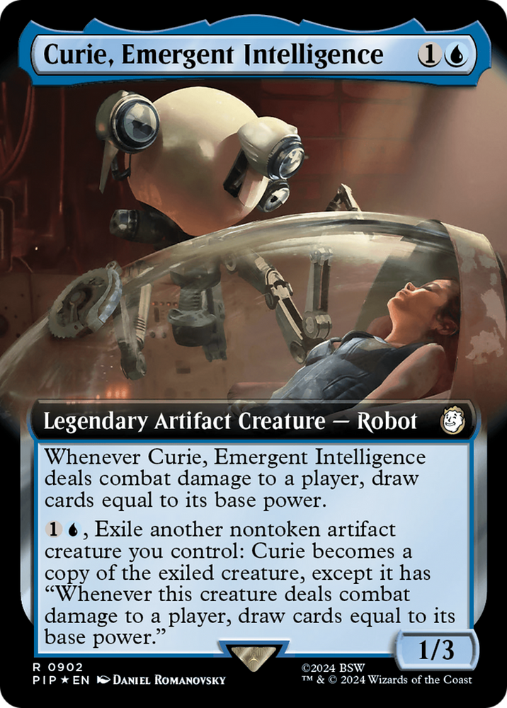 Curie, Emergent Intelligence (Extended Art) (Surge Foil) [Fallout] Magic: The Gathering