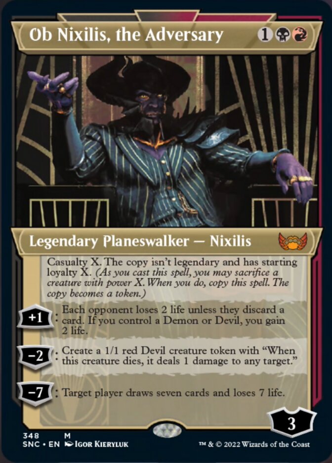 Ob Nixilis, the Adversary (Showcase Art Deco) [Streets of New Capenna] Magic: The Gathering