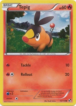 Tepig (15/114) (Cosmos Holo) [Black & White: Base Set] Pokémon