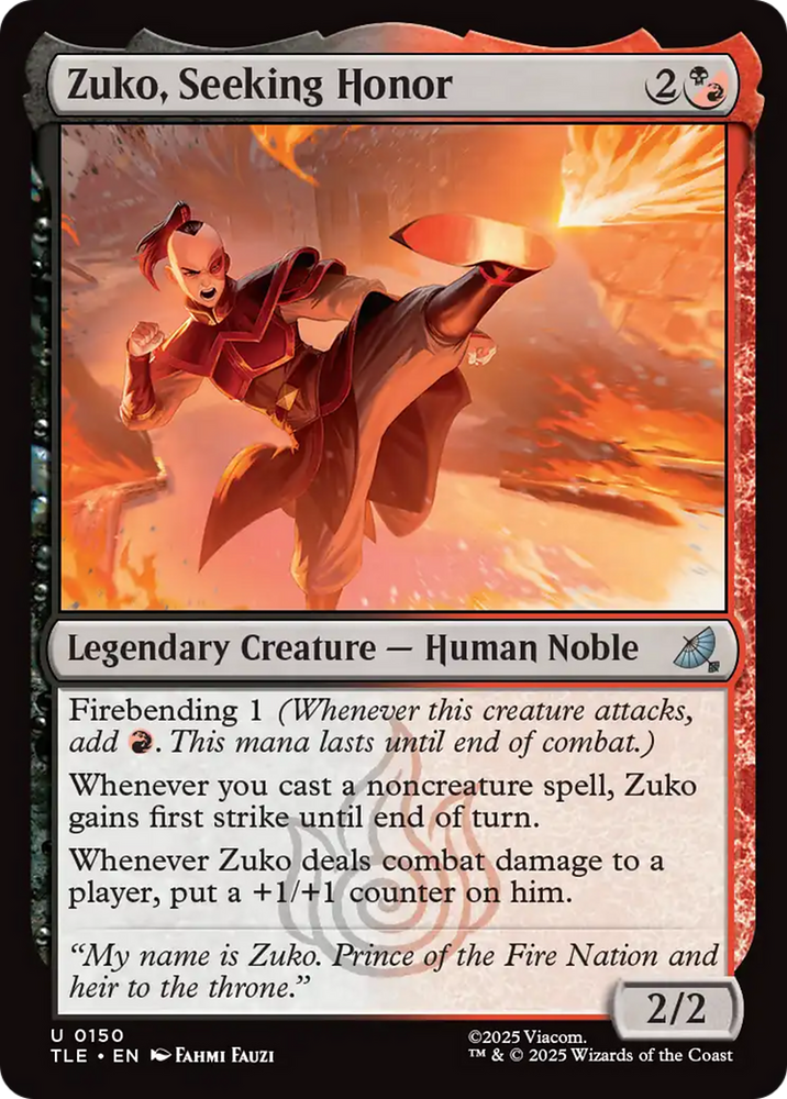 Zuko, Seeking Honor [Avatar: The Last Airbender: Eternal-Legal] Magic: The Gathering