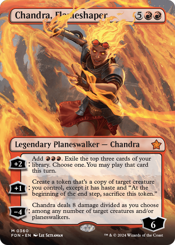 Chandra, Flameshaper (Borderless) [Foundations] Magic: The Gathering