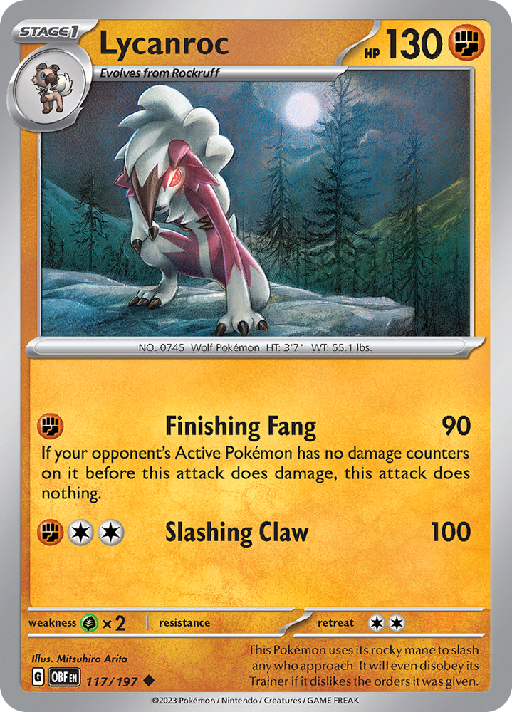 Lycanroc (117/197) [Scarlet & Violet: Obsidian Flames] Pokémon