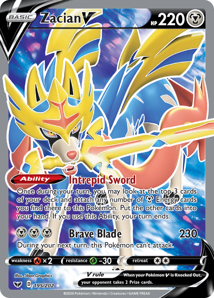 Zacian V (195/202) [Sword & Shield: Base Set] Pokémon