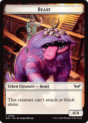 Beast // Manifest Double-Sided Token [Duskmourn: House of Horror Tokens] Magic: The Gathering