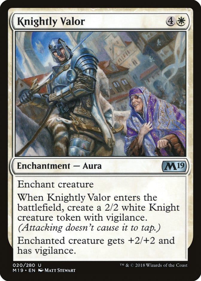 Knightly Valor [Core Set 2019] Magic: The Gathering