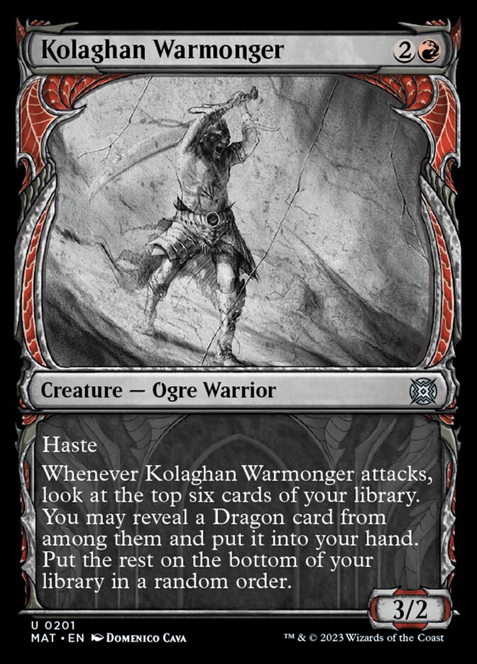 Kolaghan Warmonger (Showcase Halo Foil) [March of the Machine: The Aftermath] Magic: The Gathering