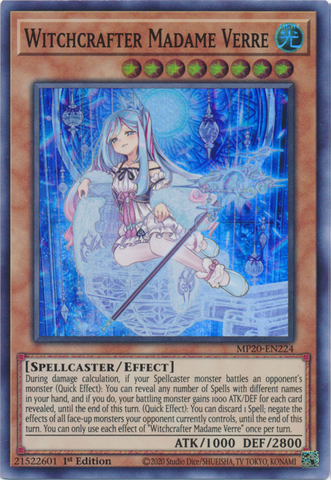 Witchcrafter Madame Verre [MP20-EN224] Super Rare - Yugioh Cards For Your TCG Needs