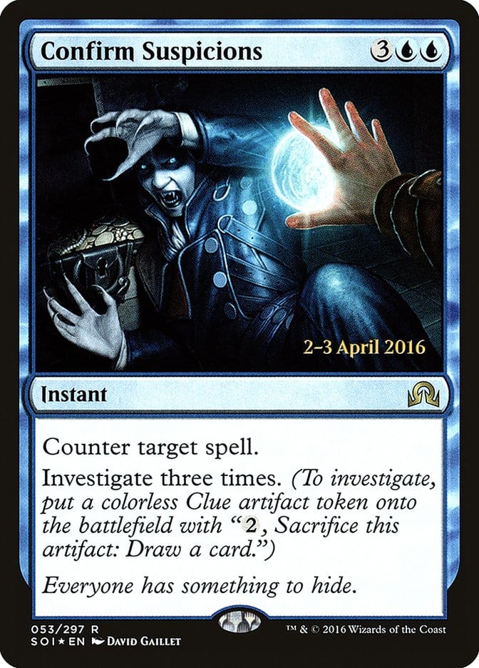 Confirm Suspicions [Shadows over Innistrad Prerelease Promos] Magic: The Gathering